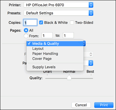 hp printer mac address lookup
